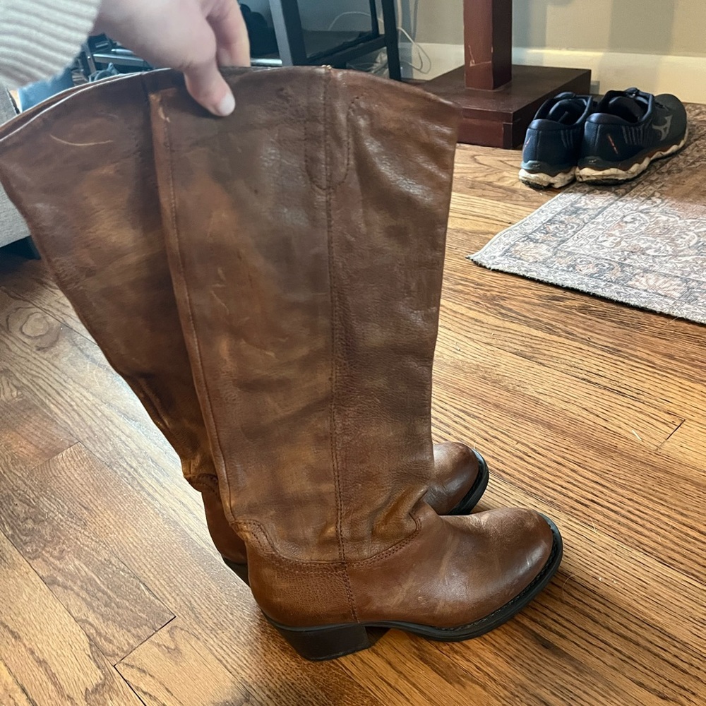 Italian brown leather boots women 6